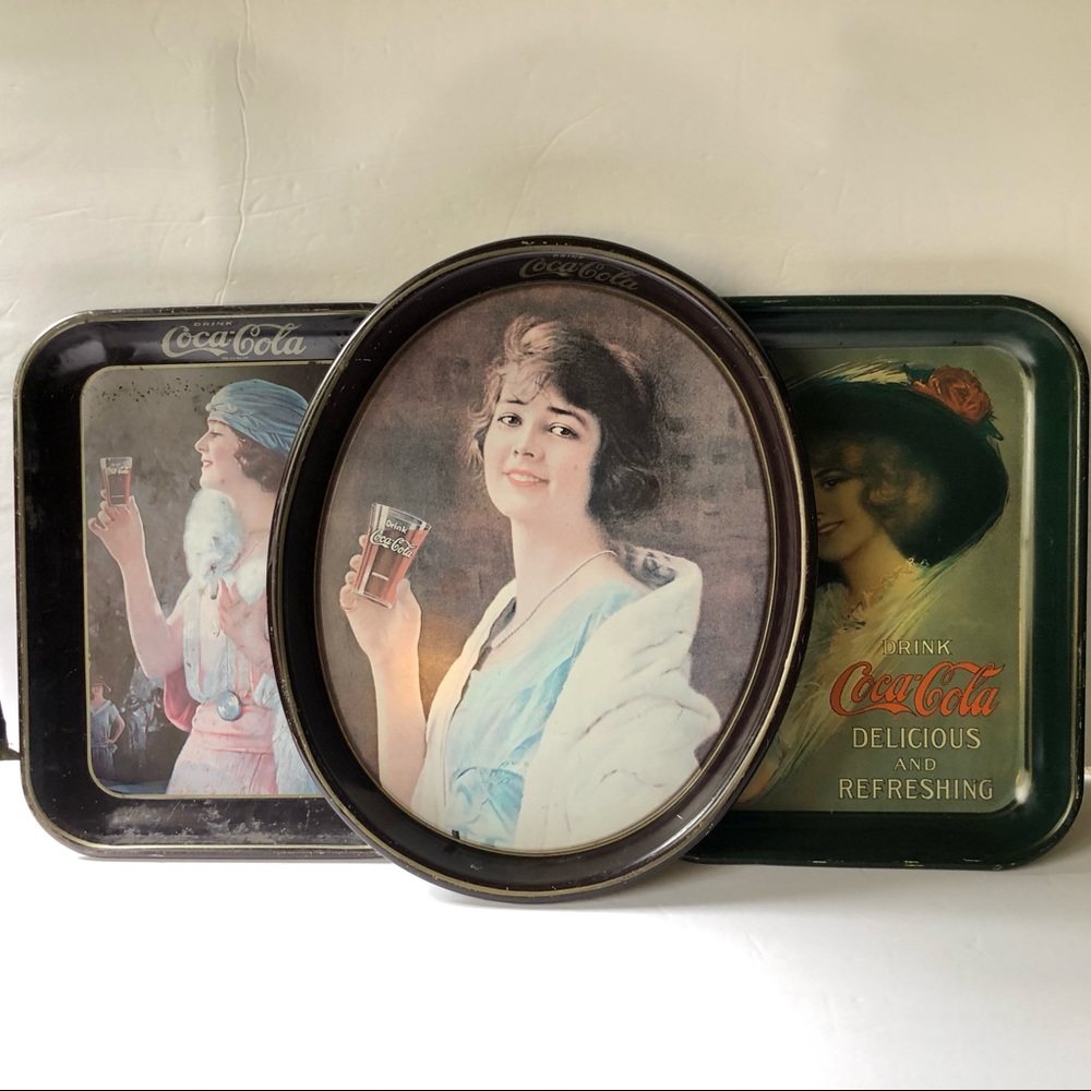 Vintage Coca Cola Advertising Trays Lot